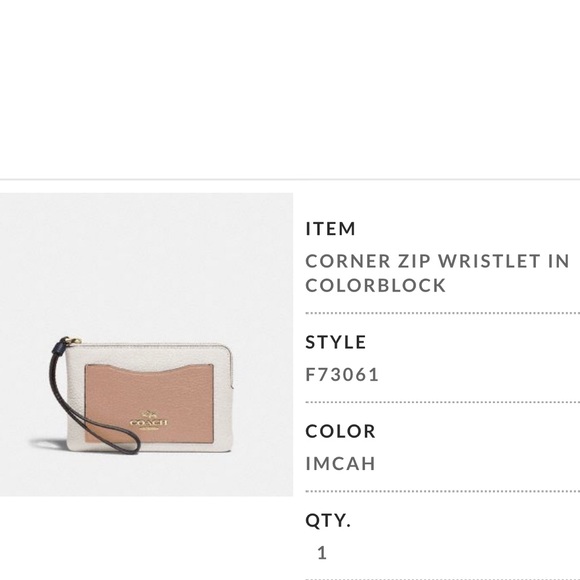 COACH Corner Zip Wristlet in Color Block - Picture 2 of 2